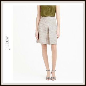 J. Crew Box Pleat Pink Pepper Tweed Skirt Work